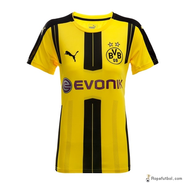 Camiseta Borussia Dortmund Replica Primera Ropa Mujer 2016/17 Amarillo